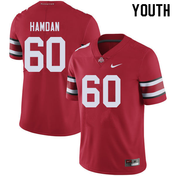 Youth #60 Zaid Hamdan Ohio State Buckeyes College Football Jerseys Sale-Red